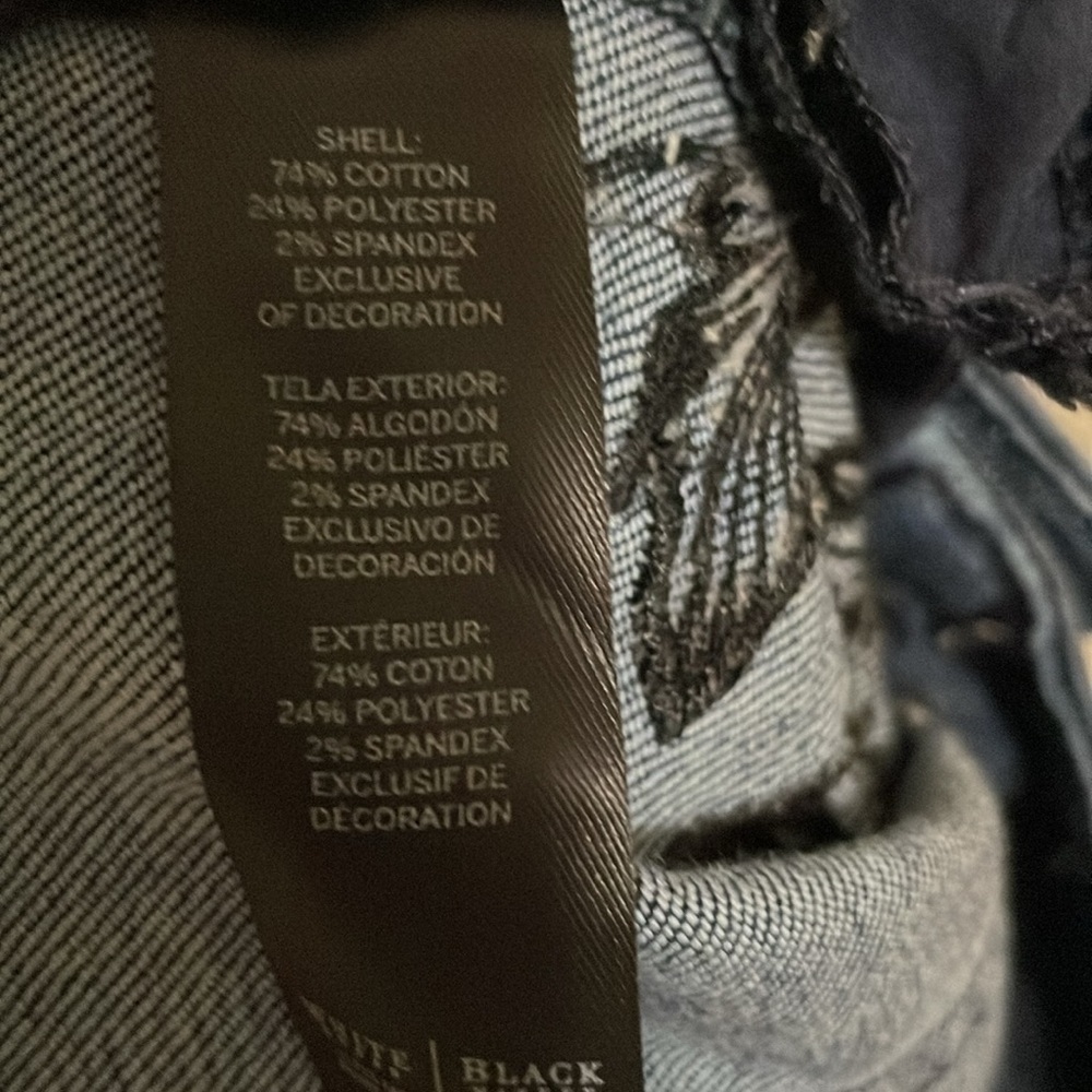 WHBM Blue Jeans Black Flower Design on Sides-4R - Picture 7 of 10
